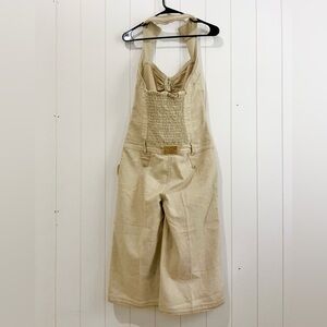 Apple Bottoms  NWT Jumpsuit  Romper Special Edition Denim size 7/8 Tan gold